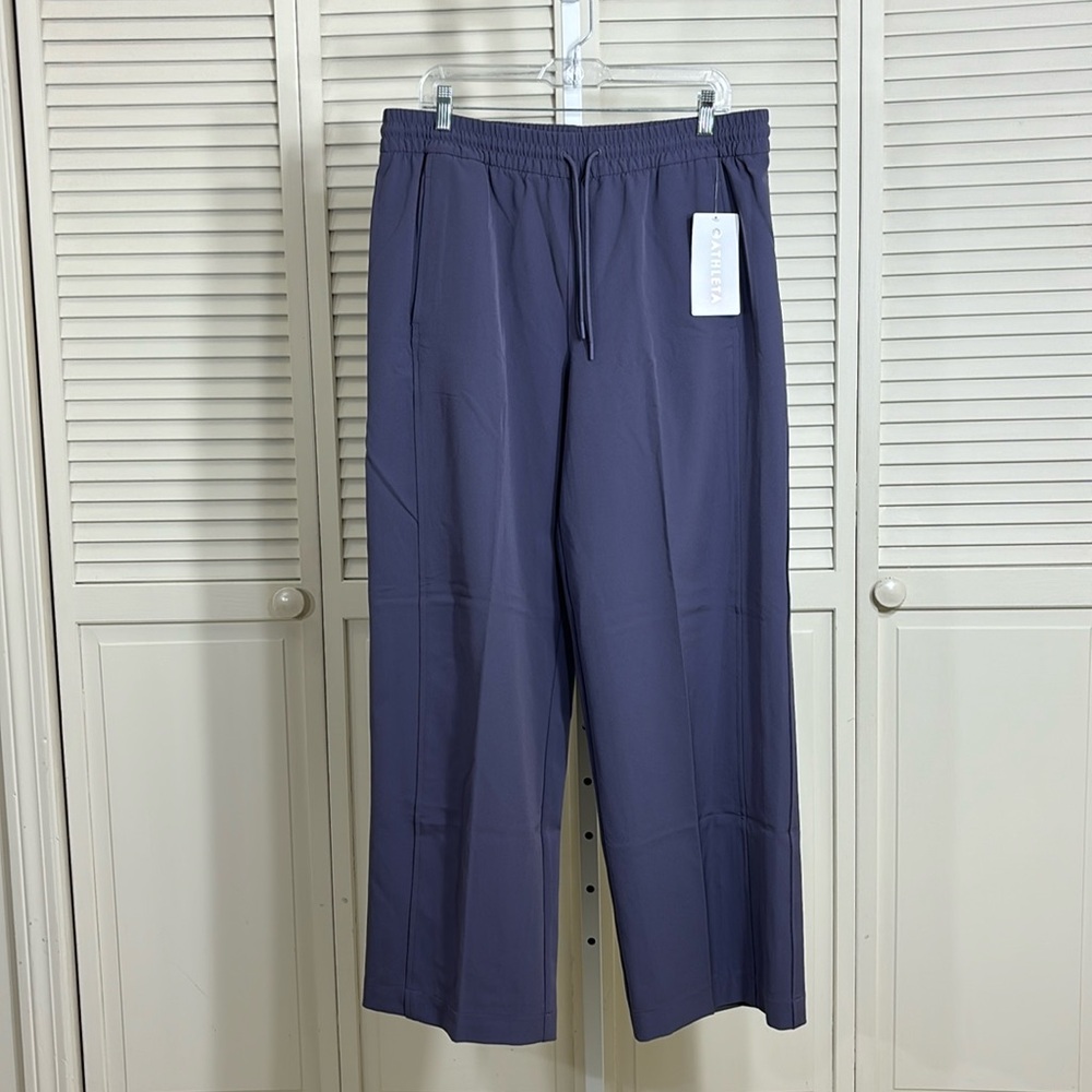 NWT Athleta Stride Pants Nightfall Purple Wide Leg Women's Large - Picture 5 of 14